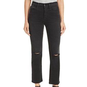 Frame Le High Straight Leg Maverick Rips Jeans